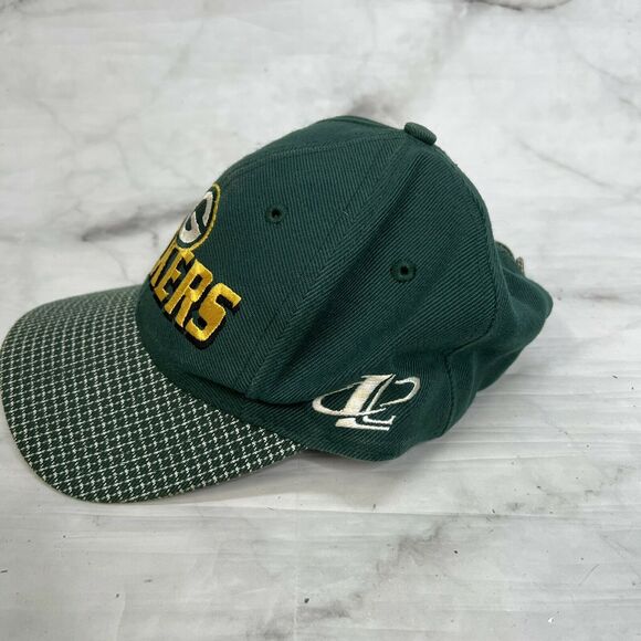 Vintage Green Bay Packers Logo Athletic Strapback Hat Green Plaid NFL Pro Line - Picture 2 of 4